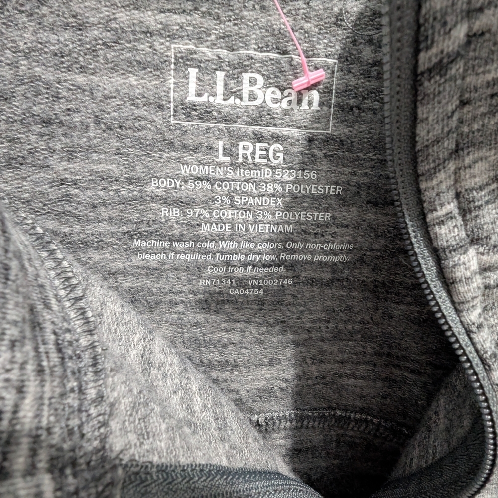 L.L. Bean Womens Gray Zip-Up Jacket Large Outdoor Cozy - Picture 8 of 11